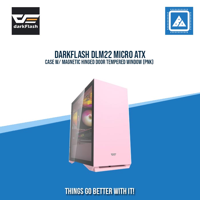 DARKFLASH DLM22 MICRO ATX CASE W/ MAGNETIC HINGED DOOR TEMPERED WINDOW (PNK) DARKFLASH DLM22 MICRO ATX CASE W/ MAGNETIC HINGED DOOR TEMPERED WINDOW (PNK)